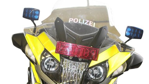 Neongelbe Folie für NRW-Polizeimotorräder